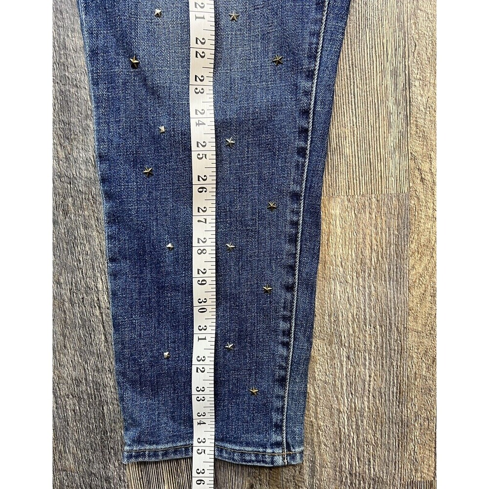 Gap Dark Wash Blue Denim Jeans Best Girlfriend Star Studded Size 32 - Picture 5 of 10